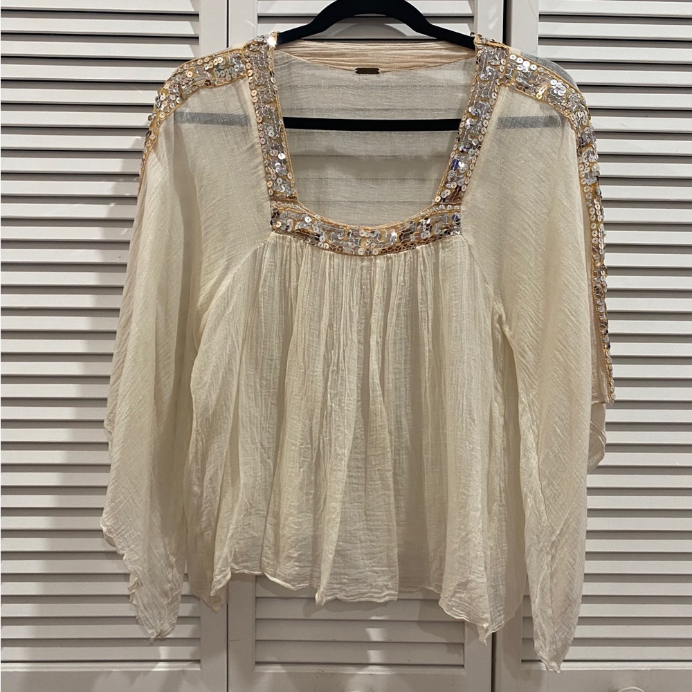 Sheer, sequined Free People top